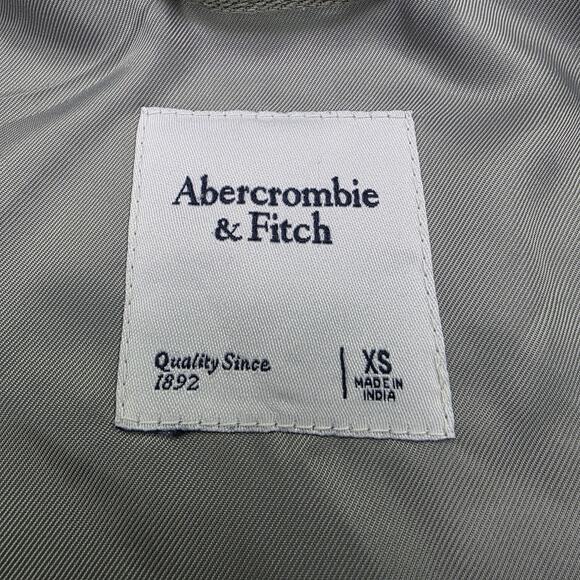 Abercrombie Fitch Jacket Womens XS Green Cropped Utility Snap Front Lined Preppy - Picture 2 of 16